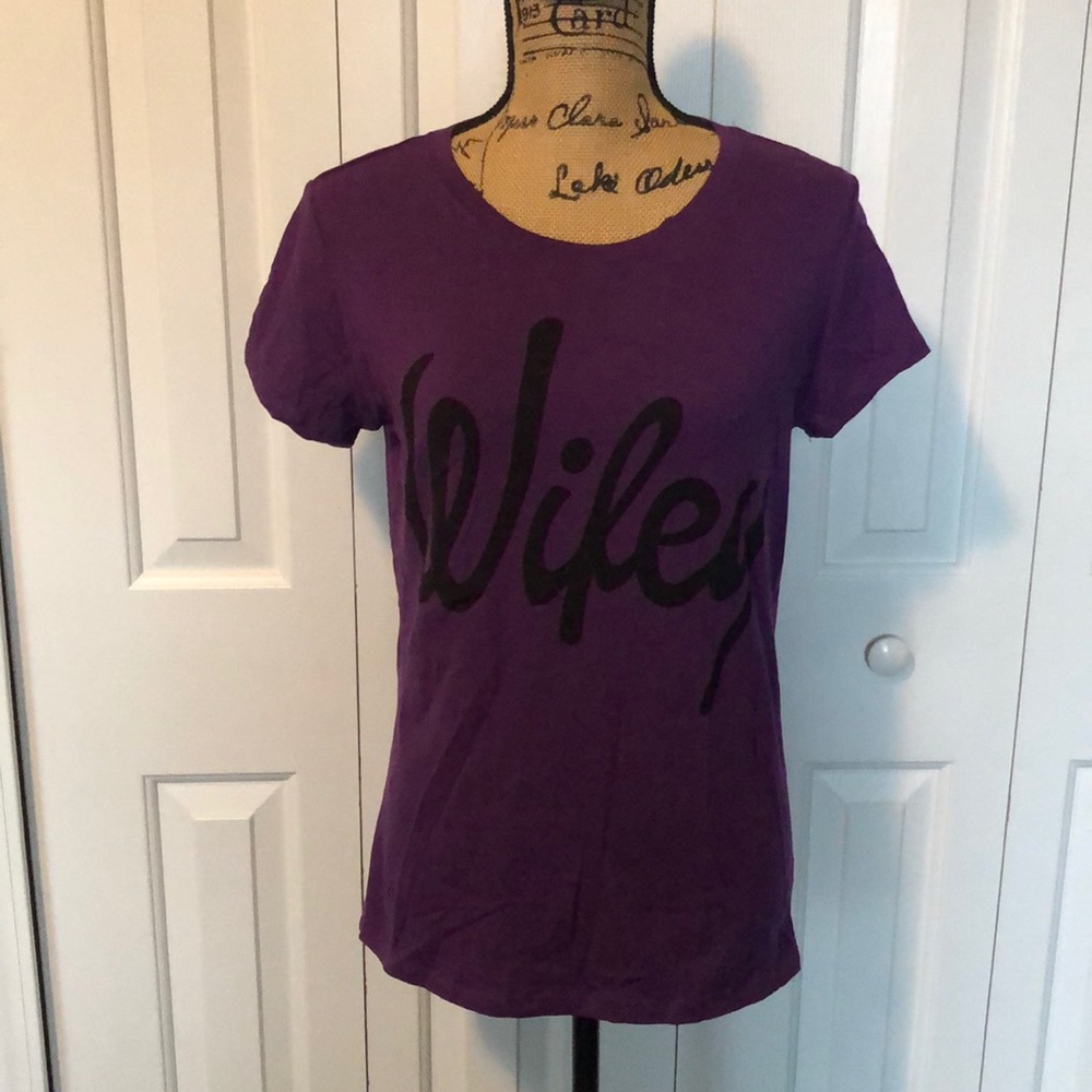 NWOT Reserved Purple “Wifey” Short Sleeve Shirt - Picture 1 of 4